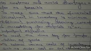 Inventory Control (Part 2) Objective of Inventory Control