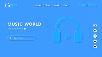 Music Landing Page Design With Neumorphism Design Using Html and CSS | DS Code