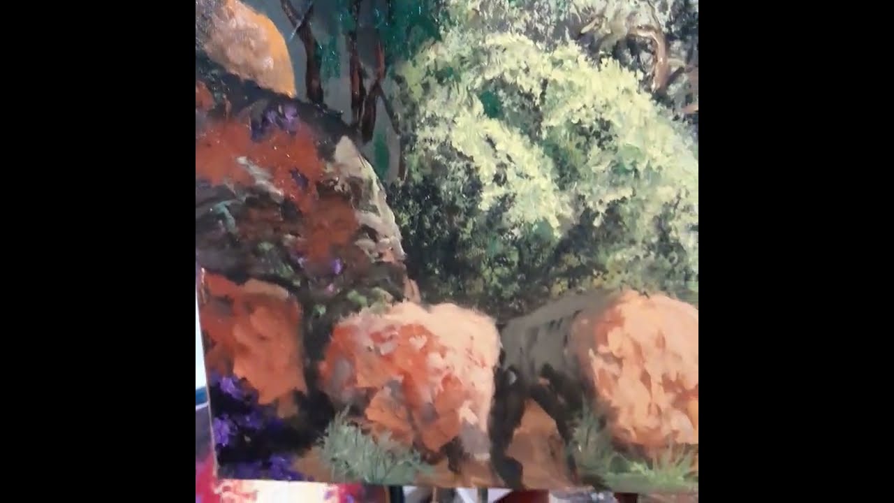 oil painting "Passage in the rock"