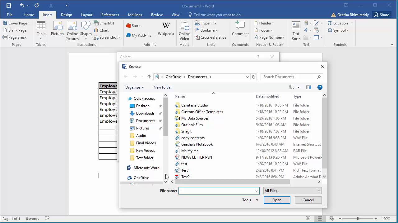 Insert Pdf Into Word Document 2016 Vacationspor