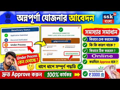 অন্নপূর্ণা যোজনার আবেদন Under Process problem ঠিক কীভাবে করবেন?Annapurna Yojana under process Claim