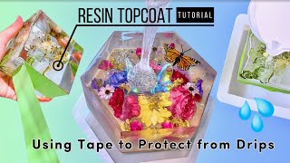 Taping Epoxy Block for Resin Topcoating | How to Topcoat Epoxy Resin & Protect from Drips Tutorial