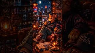 Midnight Coffee Cat Vibes ☕🐱🌃 | Chill Jazz LoFi Night Drive #shorts