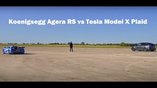 Koenigsegg Agera RS vs Tesla Model X Plaid - Which one do you think will win?
