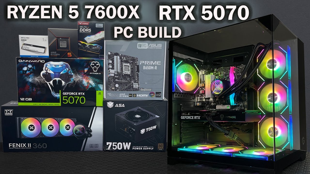 自作PC Ryzen5 7600X/2TB SSD/DIMM 16GBx2 Amd Ryzen 5 7600x Rtx 5070 Gaming Pc Build - YouTube