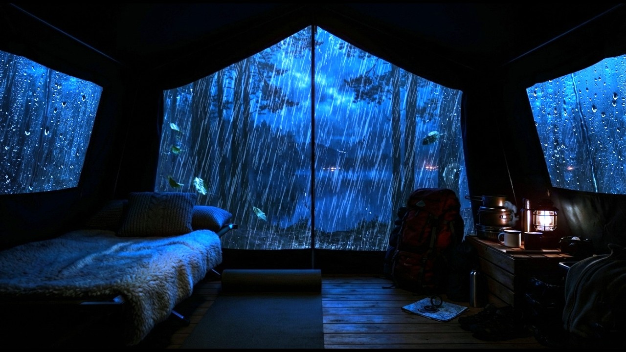 🔴 Rainy Midnight at a Secluded Forest Shelter with Continuous Rain Sounds