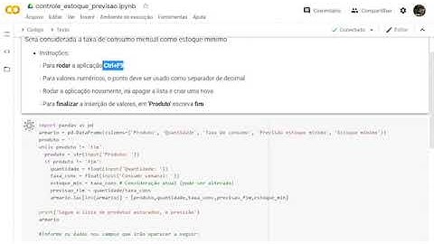 Tutorial do programa sobre Controle de Estoque