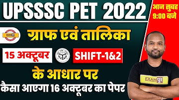 UPSSSC PET DI ANALYSIS 2022 | 16 OCT SHIFT 1 & 2 DI ASKED/EXPECTED QUESTIONS | PET GRAPH AND TABLE