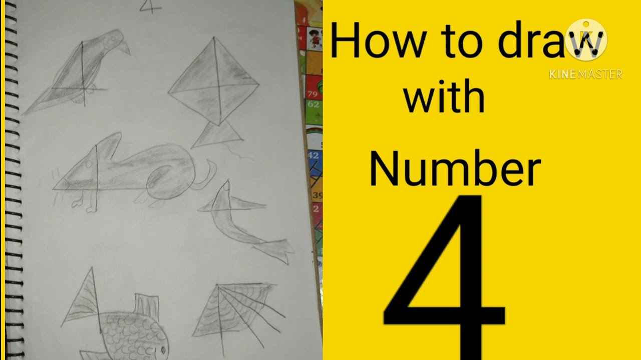 How to draw from Number '4'# Fun with Number - YouTube