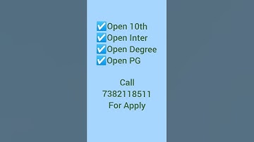 Open 10th, Open Inter, Open Degree, Open PG  Call for Apply