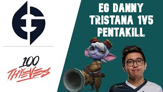 EG Danny Tristana 1v5 Pentakill (EG vs. 100T LCS Summer Playoffs 2021)