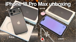 iPhone 18 Pro Max Aesthetic Unboxing (Black)  accessories, setup, customization