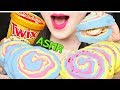 Asmr cotton candy twix ice cream sandwich      eating sounds