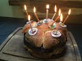 HUGE BIRTHDAY BURGER CAKE For The Boy Who Doesn&#39;t Like Cake ! Homemade Burger, Milk Bread &amp; Ketchup.