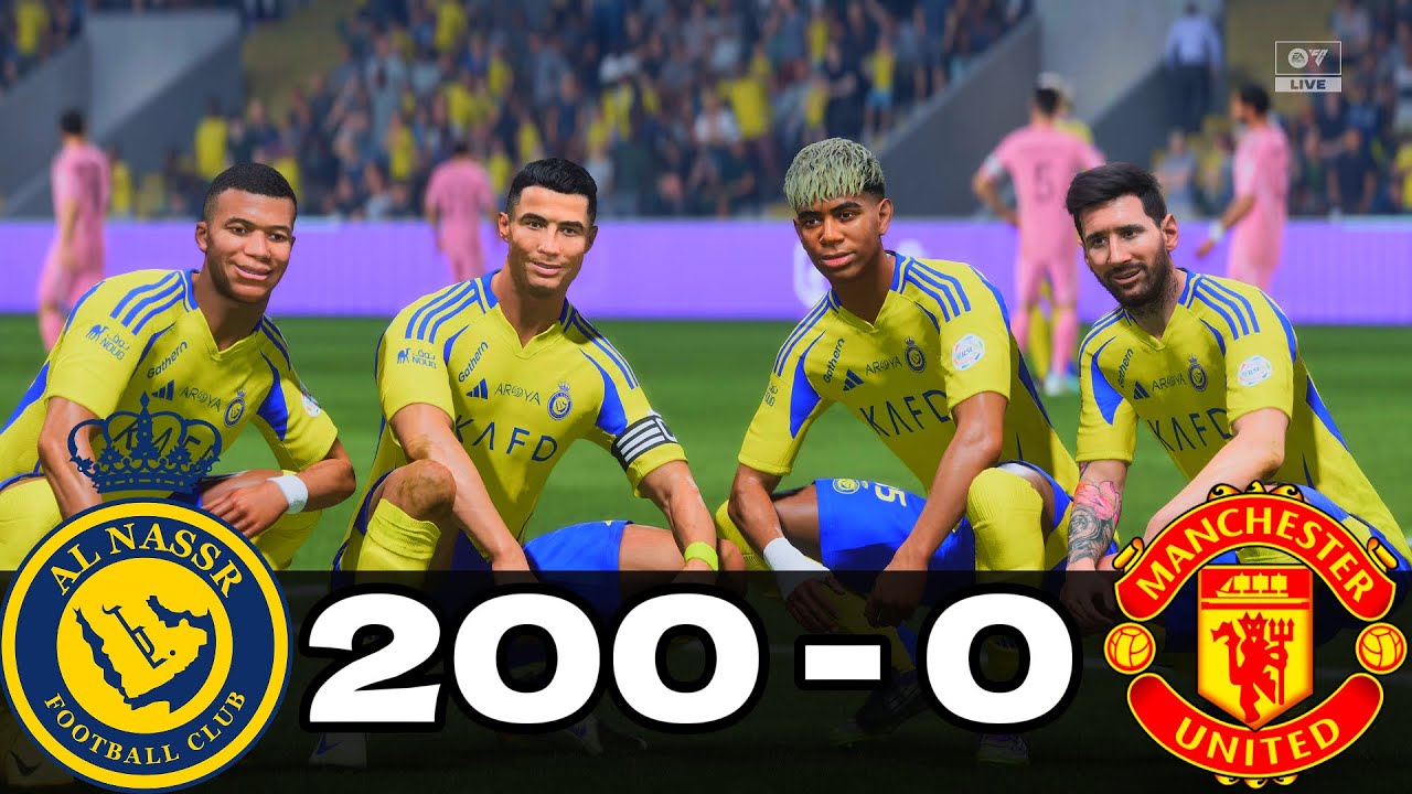 FC 25 -MESSI RONALDO NEYMAR & MBAPPE | ALL STARS | AL NASSR 100-0 MANCHESTER UNITED