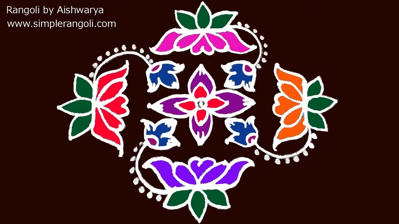 Rangoli Designs With 9-3 Dots
