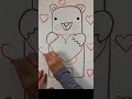 Drawing and Painting a Valentine&#39;s Day Bear with Hearts #shorts