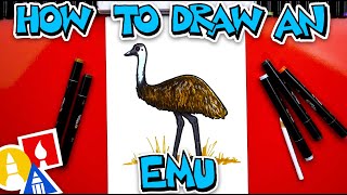 how to draw an emu