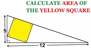 Can you find the area of the Yellow Square? | (Important Geometry skills explained) | #math #maths