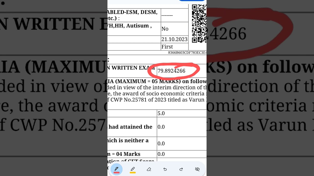 my Hssc group D score card 84++ marks 