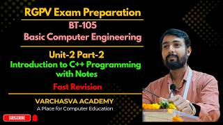 BT-105 Unit 2 Part 2 🔥 | C++ Basics Full Lecture (RGPV) | Tokens, Array, Functions | CSE | AIML | IT