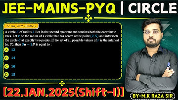 A circle C of radius 2 lies in the second quadrant and touches both the coordinateaxes. Let r be
