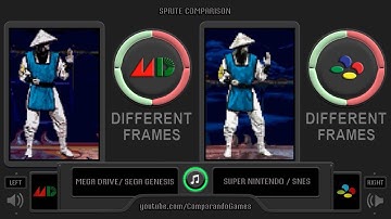 Sprite Comparison of Mortal Kombat II (Sega Genesis vs SNES) Side by Side Comparison