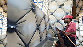 3D Sprey Painting Design ideas simpul easy //Geomatric Pattern 3D Wall Painting Design ideas