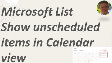 Unscheduled Pane in Microsoft Lists calendar View