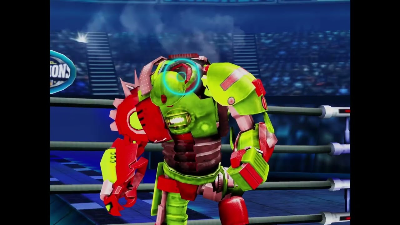 Forcer, Overdrive, Scrapyard, and Clocker Fight in Real Steel Champions
