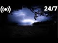 Lightning Storm & Thunderstorm Sounds at the Beach | Ocean Waves & Rain Sounds for Sleep & Insomnia