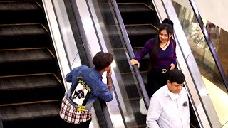 GIVING FLYING KISS😘 TO STRANGERS👰 ON THE ESCALATOR😂 || SHADY UJJU || #viral #prank #prayagraj