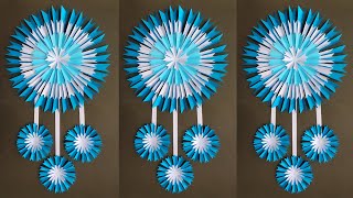 DIY Paper Flower Wall Hanging - How to make Beautiful &amp; Simple Paper Wall Hanging - Room Deocr