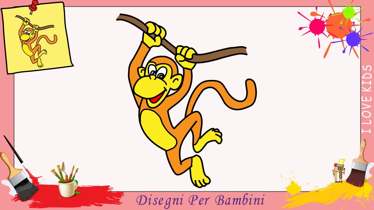 Disegni di scimmie FACILI per bambini