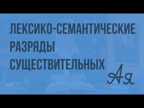 Имя существительное. Лексико-семантические разряды имен существительных. Видеоурок по русскому языку