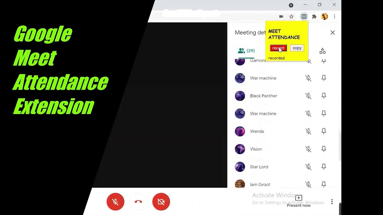 Google Meet Attendance Extension Take Attendance in your Google Meets