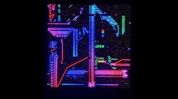 Cellular Worlds. Generative animation on LED panel, 2024. #retro