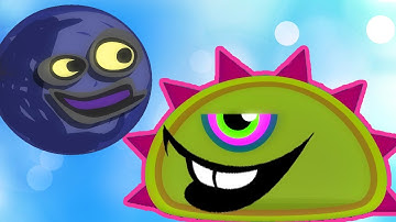 Суровый ЛИЗУН ГЛАЗАСТИК Летит на Луну Игра Mutant Blobs Attack Lion Boy