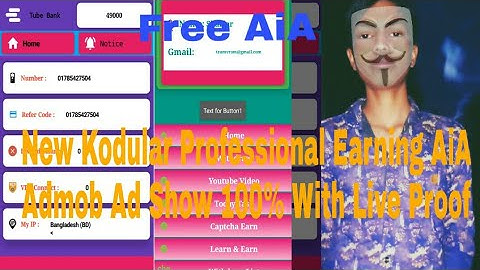 Kodular High Quality Earning AiA for free. Ad Loading speed 100% with live demo