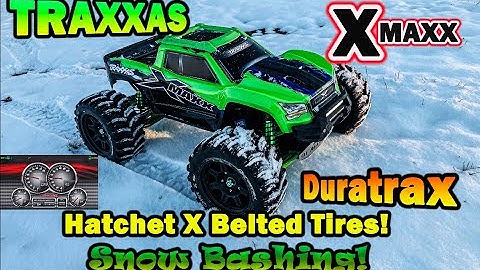 Traxxas X MAXX 8S with Duratrax X Belted Tire, Telemetry, and Snow Bashing! @josephsrc​