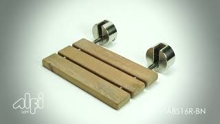 Alfi brand 16&quot; Wide Folding Teak Wood Shower Seat Bench | KitchenSource.com