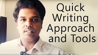 Quick Writing Approach and Tools. Search Analyst Sasikumar Talks. (in Tamil) #SasikumarTalks