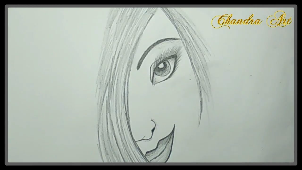 Cool Pencil Drawing - How to Sketches a Girl Face #Easy - YouTube