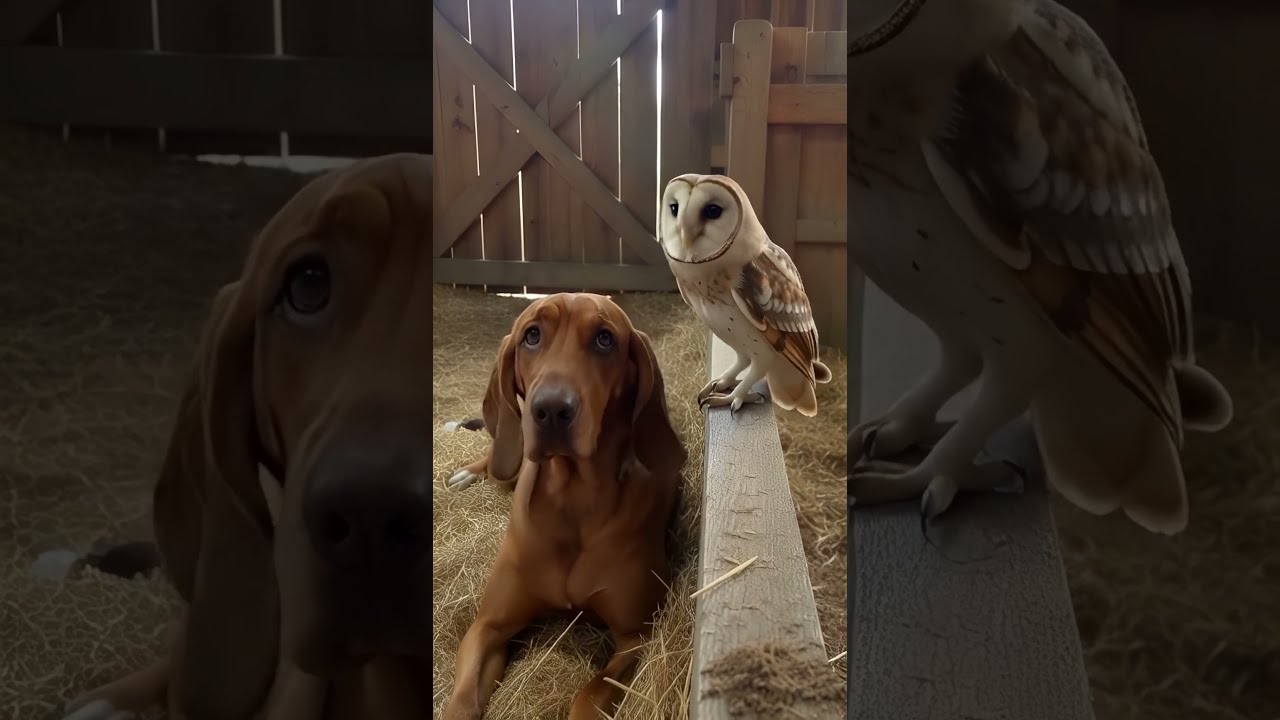 An Owl And A Dog This Is Straight Out Of Movie 