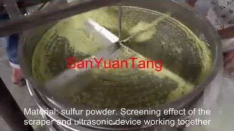 Vibrating screen with scraper and ultrasonic system