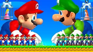 What happens if Mario Army fight VS Luigi Army in NSMBW?