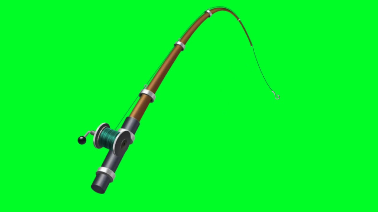 Working Fishing Rod Green Screen