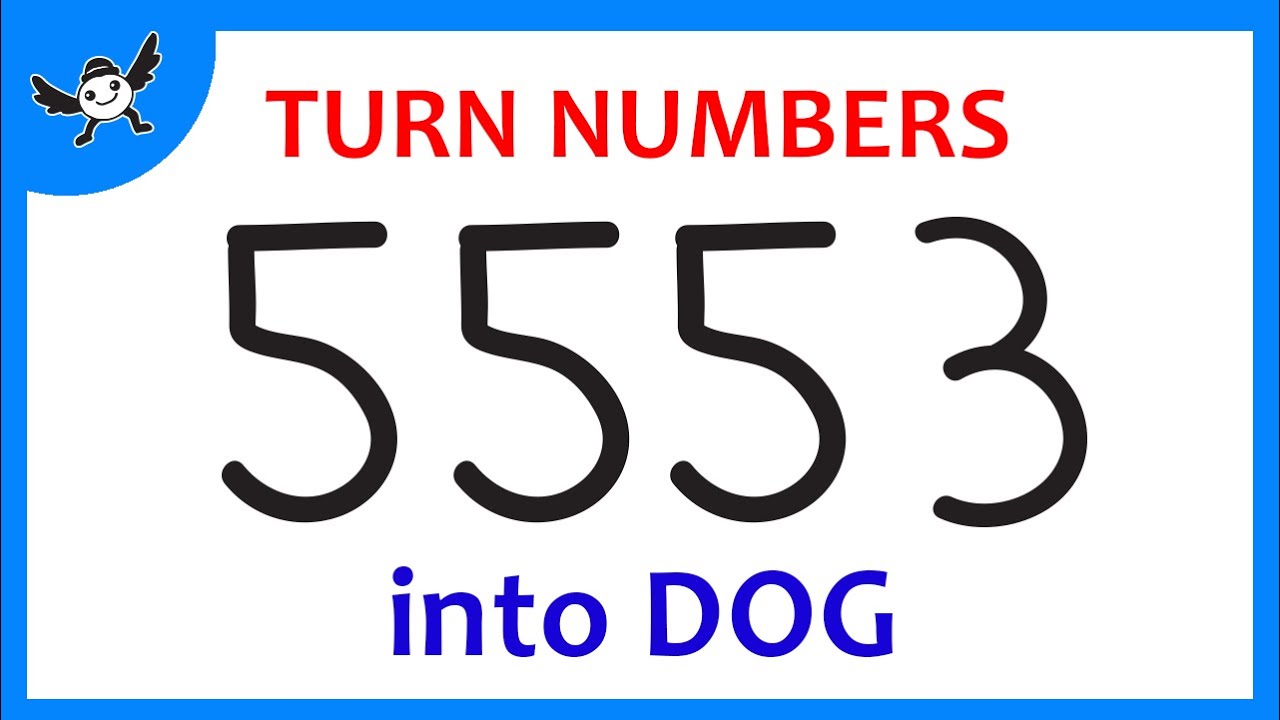 How To Turn Number 5553 Into A Dog Fun Doodle Art On Paper Youtube