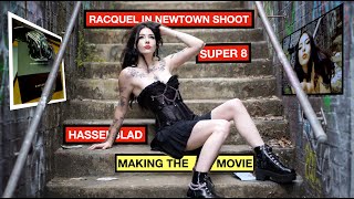 Racquel in Newtown.  Super8 Film with Canon 814XLS and medium format Hasselblad CFV II 50C.
