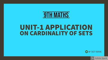 9TH MATHS UNIT 1, APPLICATION ON CARDINALITY OF SETS